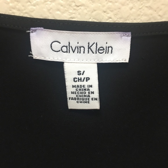 Calvin Klein Small Black Floral Sleeveless Blouse - Picture 4 of 7